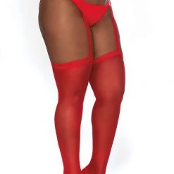 Dreamgirl Lace Suspender Garter Belt Pantyhose With Thigh High Stockings Christmas