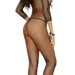 Dreamgirl Fishnet Long Sleeve Crotchless Bodystocking Hosiery