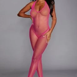 Dreamgirl Hosiery Halter Neck Fishnet Bodystocking