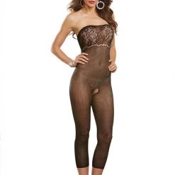 Dreamgirl Multi-Way 2-in1 Sheer Bodystocking With Scalloped Lace