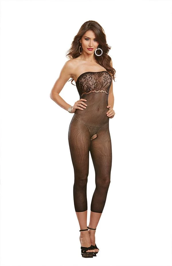 Dreamgirl Multi-Way 2-in1 Sheer Bodystocking With Scalloped Lace 1 Dreamgirl Multi-Way 2-in1 Sheer Bodystocking With Scalloped Lace