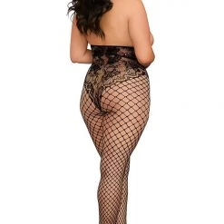 Dreamgirl Open- Cup Bodystocking With Halter Ties