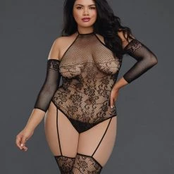 Dreamgirl Fishnet Teddy Body Stocking
