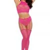 Dreamgirl 2PC Heart Bodystocking Set
