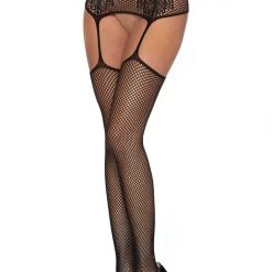Dreamgirl Embroidered Suspender Pantyhose Hosiery