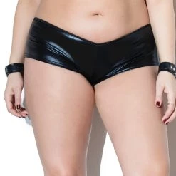 Coquette Fetish Wet Look Stretch Booty Short 6 Coquette Fetish Wet Look Stretch Booty Short
