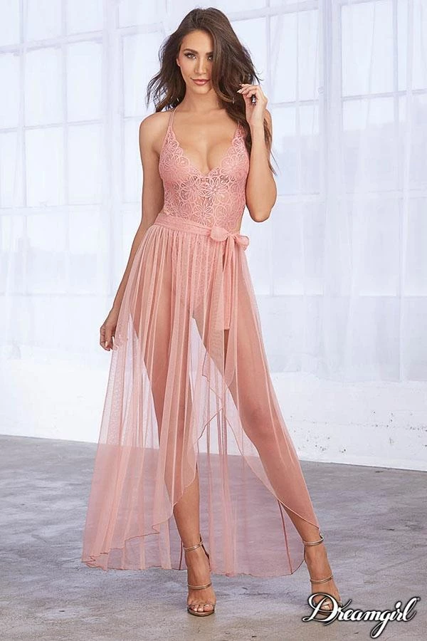 Dreamgirl Lingerie Lace Teddy & Maxi Skirt Set 2 Dreamgirl Lingerie Lace Teddy & Maxi Skirt Set