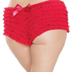Coquette Ruffle Shorts With Back Bow Detail Christmas