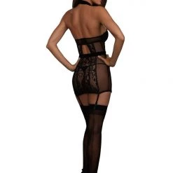 Dreamgirl Lace & Point D'Esprit Garter Slip