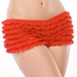Coquette Ruffle Shorts With Back Bow Detail Christmas