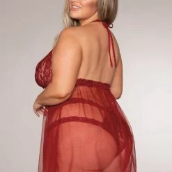 Dreamgirl Christmas High Neck Halter Babydoll