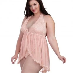 Dreamgirl Halter Plunge Front Lace Teddy With Skirt 25 Dreamgirl Halter Plunge Front Lace Teddy With Skirt