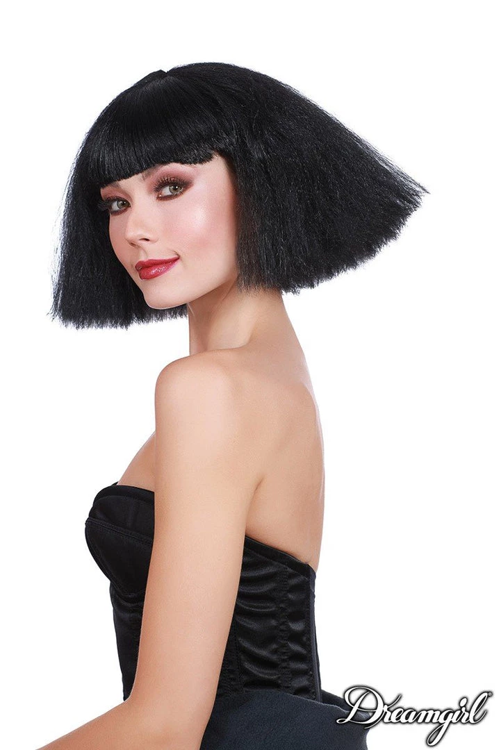 Dreamgirl Crimped Wedge Bob Wig Halloween 1 Dreamgirl Crimped Wedge Bob Wig Halloween