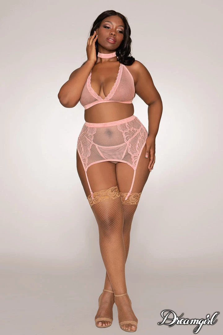 Dreamgirl Halter Tie-neck Fishnet Bra Set Christmas 6 Dreamgirl Halter Tie-neck Fishnet Bra Set Christmas