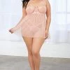 Dreamgirl Mesh Chemise With Lace Bra Lingerie