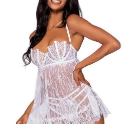 Dreamgirl Eyelash Lace Babydoll Bridal