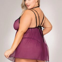 Dreamgirl Sheer Mesh Venice Lace Babydoll Lingerie 8 Dreamgirl Sheer Mesh Venice Lace Babydoll Lingerie