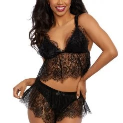 Dreamgirl Lingerie 2PC Fringe Lace Set