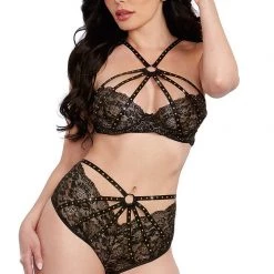 Dreamgirl Christmas 2PC Studded Lace Set