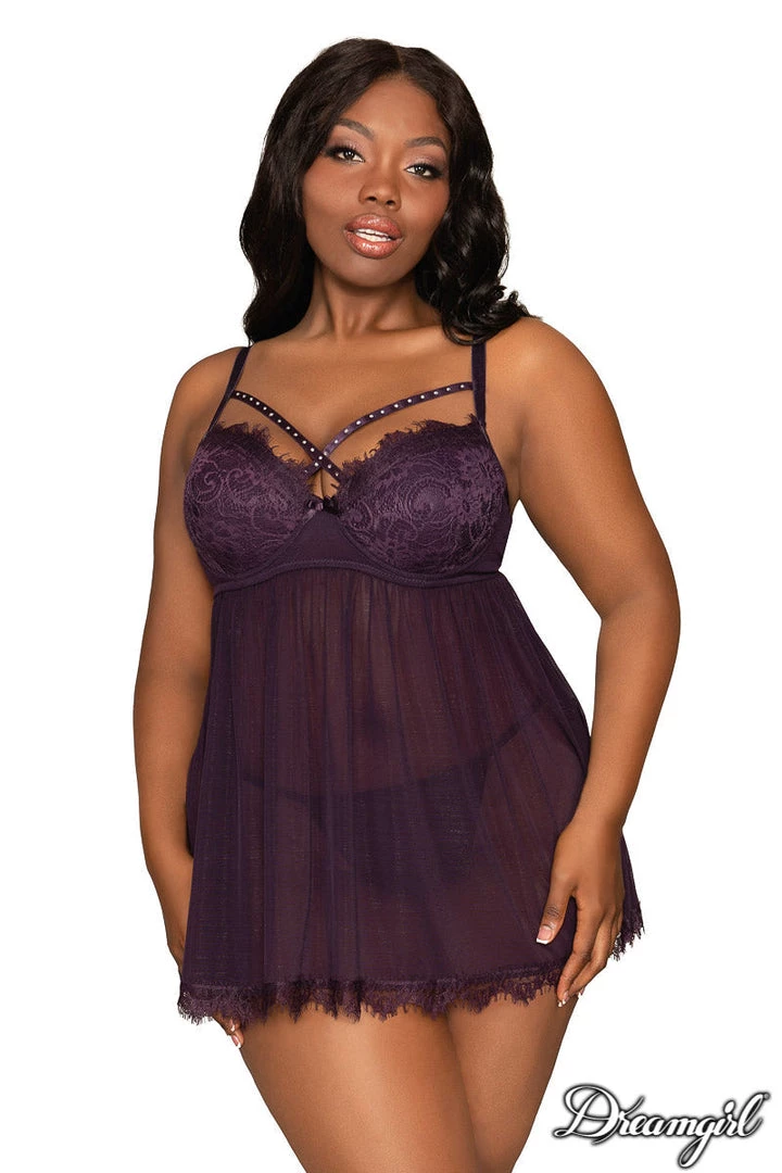 Dreamgirl Studded Strappy Babydoll Christmas 4 Dreamgirl Studded Strappy Babydoll Christmas
