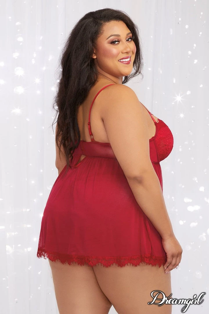 Dreamgirl Studded Strappy Babydoll Christmas 3 Dreamgirl Studded Strappy Babydoll Christmas