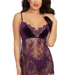 Dreamgirl Velvet And Lace Babydoll Christmas