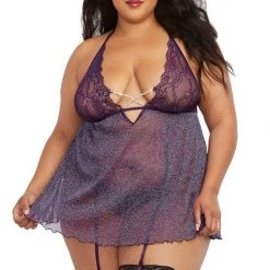 Dreamgirl Christmas Metallic Sparkle Garter Babydoll