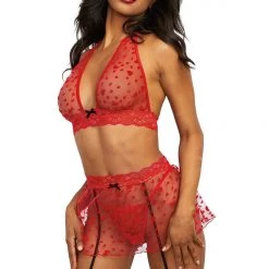 Dreamgirl 3PC Heart Mesh Set