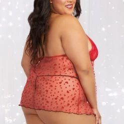 Dreamgirl Heart Print Babydoll