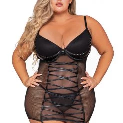 Dreamgirl Fetish Lace-Up Garter Slip
