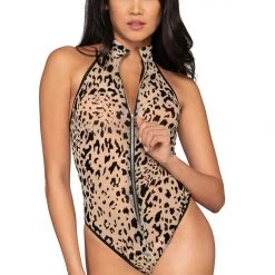 Dreamgirl Cheetah Zip Teddy Lingerie