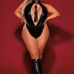 Dreamgirl Fetish Flogger Leather Teddy