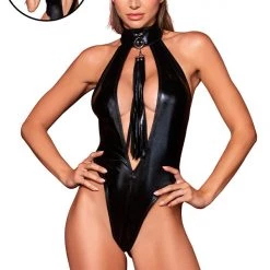 Dreamgirl Fetish Flogger Leather Teddy