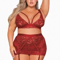 Dreamgirl 3PC Lace Stud Set Christmas