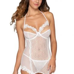 Dreamgirl Lingerie Sheer Mesh Venice Garter Slip