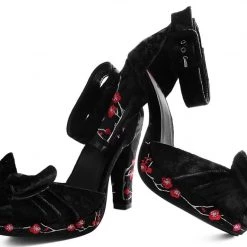 TUK A9446L Black Velvet & Red Blossom Starlet Heel Women