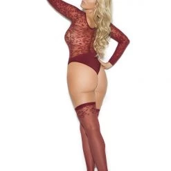 Elegant Moments Sheer Burnout Long Sleeve Teddy Christmas