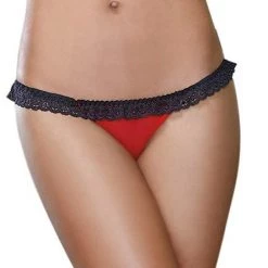 Dreamgirl Christmas Bikini Panty With Open Back Heart Detail
