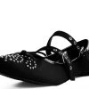 Women TUK A9435L Black Double Strap Studded Ballet Flat