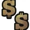 Pastease Festival Money: Gold Glitter Dollar Sign Nipple Pasties