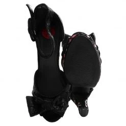 TUK A9446L Black Velvet & Red Blossom Starlet Heel Women