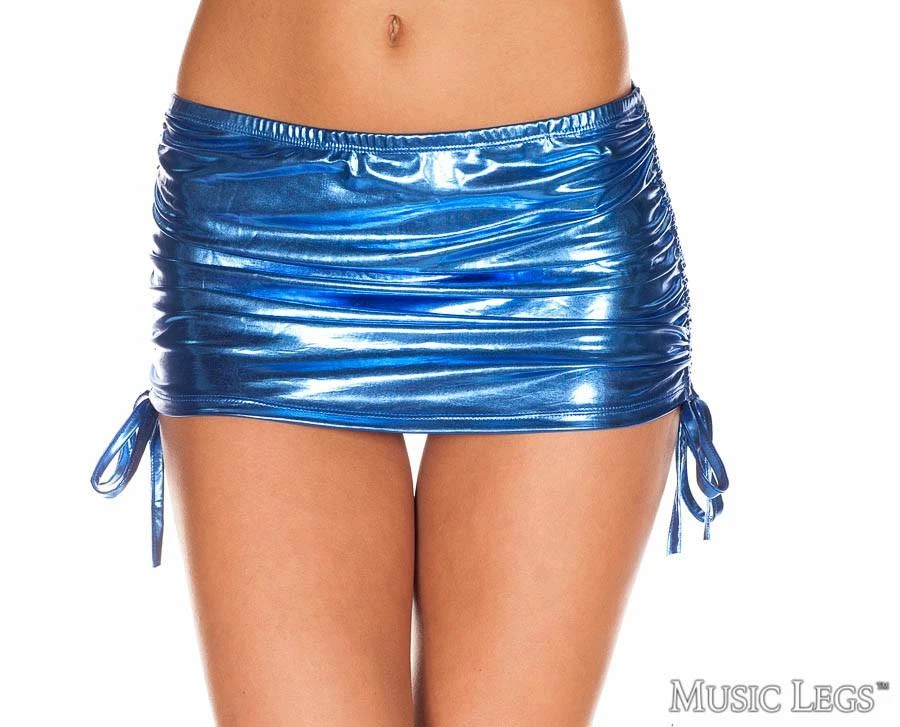 Music Legs Metallic Adjustable Side Mini Skirt Costumes 3 Music Legs Metallic Adjustable Side Mini Skirt Costumes