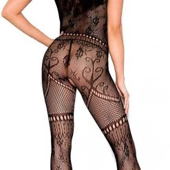 Music Legs Hosiery Spaghetti Strap Crotchless Bodystocking