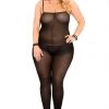Music Legs Opaque Crotchless Bodystocking