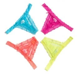 Coquette Panties Stretch Lace Thongs - 4 Pack