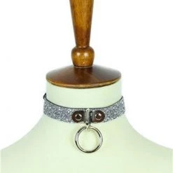 Funk Plus GLITTER SILVER BONDAGE COLLAR