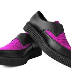 TUK A9513 Black Tukskin™ & Zebra Pointed Buckle Creeper