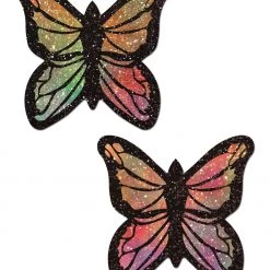 Pastease Monarch: Glitter Pastel Rainbow Butterfly Nipple Pasties Festival