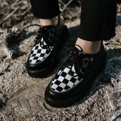 TUK V9536 Black & White Checkered Viva Mondo Creeper