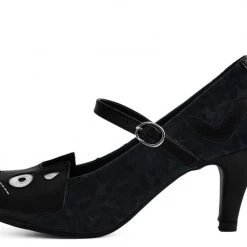 TUK A9445L Black & Grey Leopard Kitty Mary Jane Heel Women